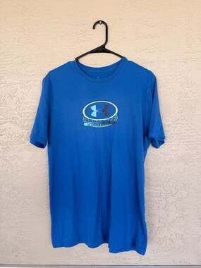 Under Armour Men's Blue Graphic T-Shirt, Worldwide Leader Logo, Size M